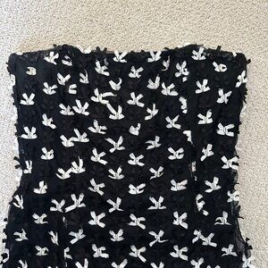 Robin Jordan Vintage Bow Dress, Black and White Bows